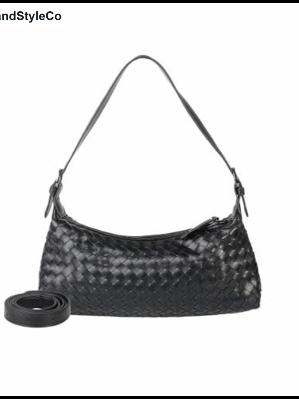 Woven Faux Leather Hobo Shoulder Bag Crossbody Purse